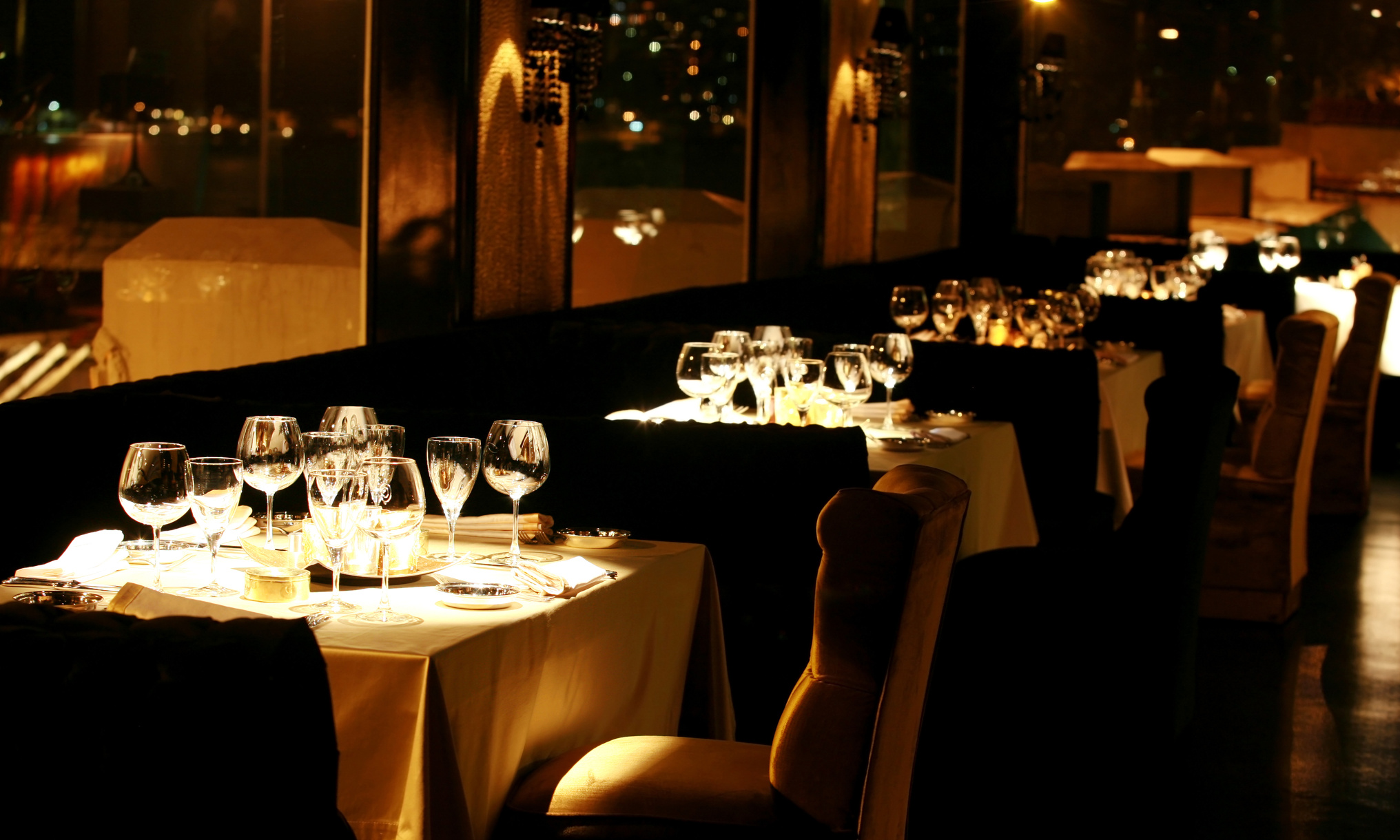 luxurious dinner table and restaurant